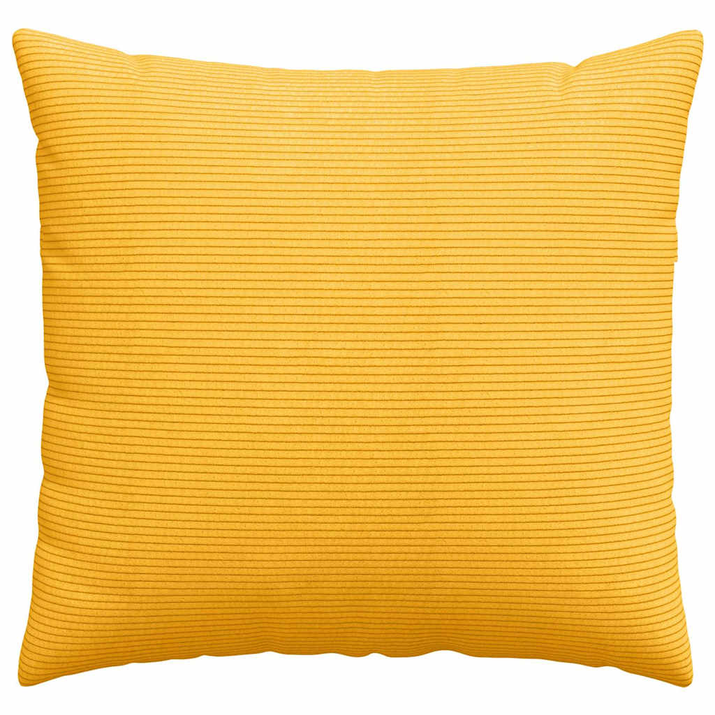 Sofa Pillows 2 pcs Light Yellow 50 x 50 cm Corduroy Fabric